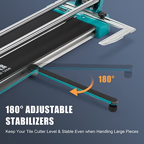 ZELCAN Manual Tile Cutter, Hard Alloy Wheel Cutter with Ergonomic Handle for Porcelain Ceramic Tiles, Laser Guided Precision, Adjustable Measurement Ruler, Anti-Skid Feet (48 inch)