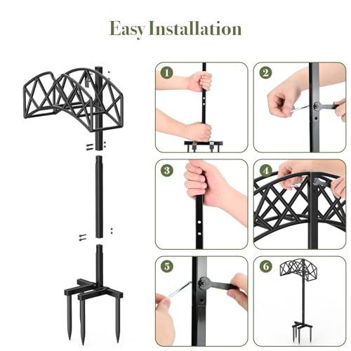 Winpull Garden Hose Holder Detachable Metal Water Hose Holder Hose Hanger, Heavy Duty Hose Holder Freestanding Garden Hose Storage Hose Stand Rack for Outside (Hose not Included)