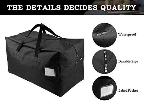 iwill CREATE PRO 100L Large Size Ornament Water Resistant Travle Duffel Tote Storage Bags with Carry Handles, Black