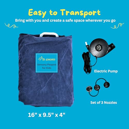 Sensory Chair for Kids — Inflatable Peapod for Children, Includes Electric Air Pump