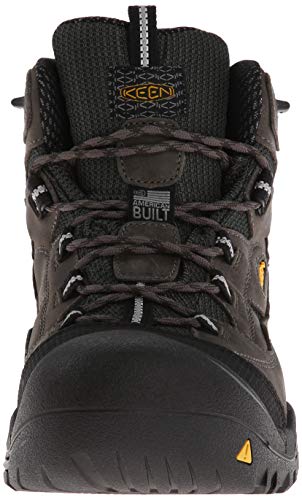 KEEN Utility Men's Braddock Mid Steel Toe Waterproof Work Shoe, Cascade Brown/Tawny Olive, 9.5 Wide US