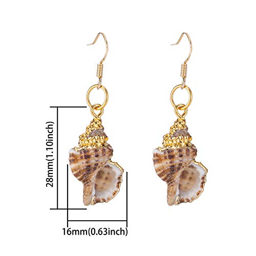 lureme Beach Jewelry Casual Seashell Conch Drop Dangle Earrings(er006199-26)