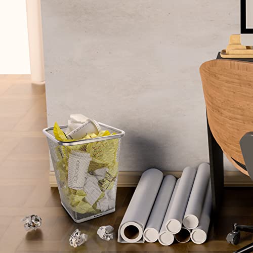 Brookstone [3 Pack Metallic Mesh Wastebasket for Office & Home, Open Top, Under Desk Trash Can, Lightweight & Sturdy Recycling Bin