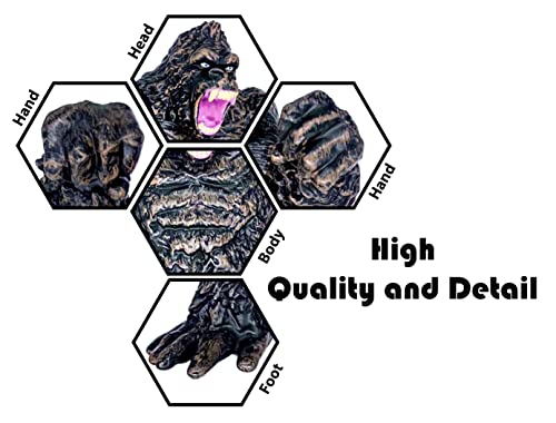 TwCare King Kong vs Godzilla Attack Action Figure 6.5” Fight Mode Gorilla Ape Solid Wild Movie Series, Travel Bag