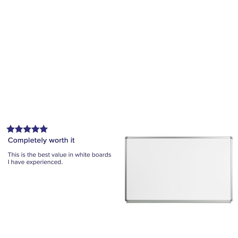 Flash Furniture Cardim 5' W x 3' H Magnetic Marker Board with Galvanized Steel Backing and Marker Tray