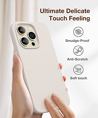 GONEZ for iPhone 14 Pro Case, Compatible with Magsafe, with 2X Screen Protector + 2X Camera Lens Protector, Soft Anti-Scratch Microfiber Lining, Shockproof Liquid Silicone Phone Cover, Deep Purple