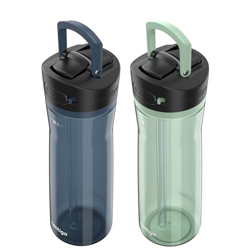 Contigo AUTOSPOUT Water Bottle, 24 oz, Leakproof Design, Juniper/Sake/Glacier, 3-Pack