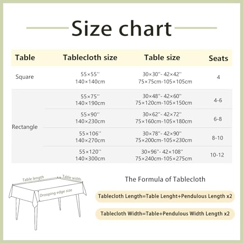 Alsoo Waterproof Square Tablecloth Rustic Table Cloth Cotton Linen Wrinkle Free Tablecloths for Kitchen Dining, Party, Holiday, Christmas, Grey Lines, 4 Seats/55x55 Inches