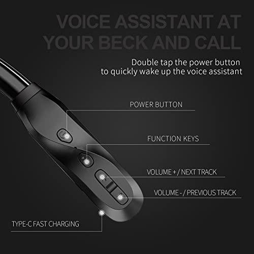 Nepartak Wireless Bluetooth Headphones with 120 Hours Playback, Built-in Mic, in-Ear Design, Stereo Bass, Noise Reduction, Waterproof Sports Neckband Headset