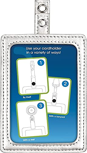 Cosco MyID Badge Holder for Key Cards and ID Cards, Silver, 4 x 2.5 inches (075004)