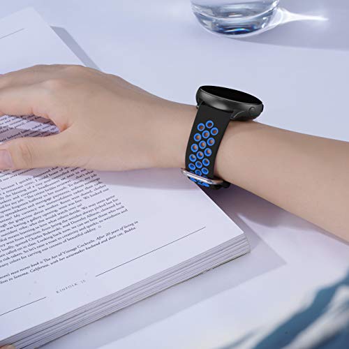 GEAK Compatible with Samsung Watch 5 Band/Galaxy Watch 5 Pro Bands/Galaxy Watch 4 Band 40mm 44mm/Samsung Active 2 Watch Bands 40mm/44mm,20mm Breathable Silicone Watch Strap for Men Large White/Black