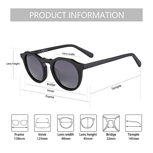 ZENOTTIC Vintage Round Polarized Sunglasses for Men Women UV400 Protection