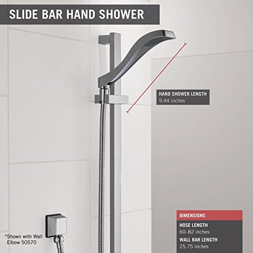 Delta Faucet Dryden Single-Spray Touch-Clean Wall-Mount Slide Bar Hand Held Shower with Hose, Champagne Bronze 57051-CZ