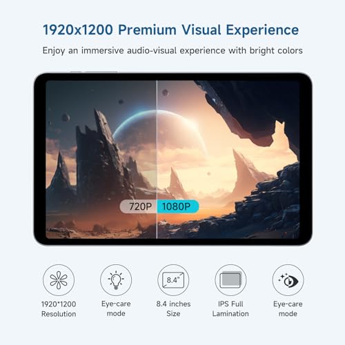 ALLDOCUBE iPlay50 Mini Pro NFE 8.4 inch Tablet,16GB(8+8) RAM 128GB ROM 512GB Expandable, Helio G99 Android Tablet with Widevine L1, 1920×1200 FHD+ Android 13 Tablet, 5MP/13MP 4G LTE GPS Bluetooth 5.2