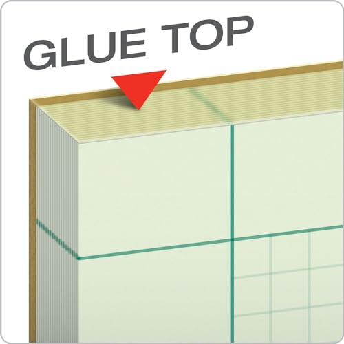 TOPS Engineering Computation Pad, 8-1/2" x 11", Glue Top, 5 x 5 Graph Rule on Back, Green Tint Paper, 3-Hole Punched, 100 Sheets (35500)