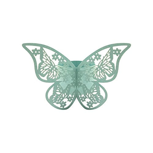 Butterflies Wedding Decor Napkin Rings (Set of 50), Blue