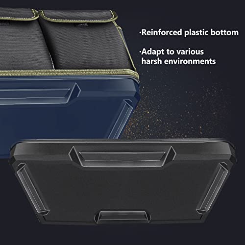 Tool Bag, Ounic 17 Inch Large Tool Bag Heavy Duty With Wide Mouth and Waterproof Strong Molded Base, Heavy Duty Tool Bag Organizer with Adjustable Shoulder Strap Specially Designed for Various Tools