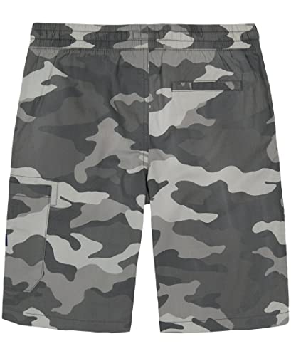 Lucky Brand Boys' Pull-On Cargo Shorts, Drawstring Closure, Faded Black Camo GC04, 5