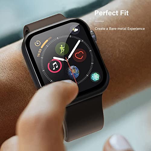 XFEN 3 Pack Cases with Screen Protector for Apple Watch Series 6 SE Series 5 Series 4 40mm, Black + Hot Pink(Barbie Pink) + Dark Purple
