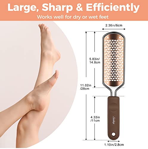 Foot File Foot Scrubber Pedicure - Callus Remover for Feet Easkep Professional Grater Rasp Foot Scraper Corns Callous Removers Cracked Dead Skin Remover for Dry and Wet Feet (Golden)