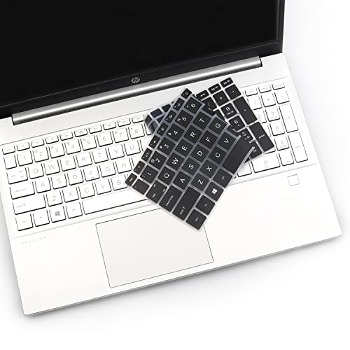 2PCS Keyboard Cover for 15.6" HP Pavilion 15t-er 15-eg 15t-eg 15-eh Series, HP 17.3" Laptop 17-cn 17-cp Series, HP 15t-eg200 15-eg2153cl 15-eg2373cl 15-er1047nr 15-eh2085wm 17-cn2063dx-Rainbow+Clear