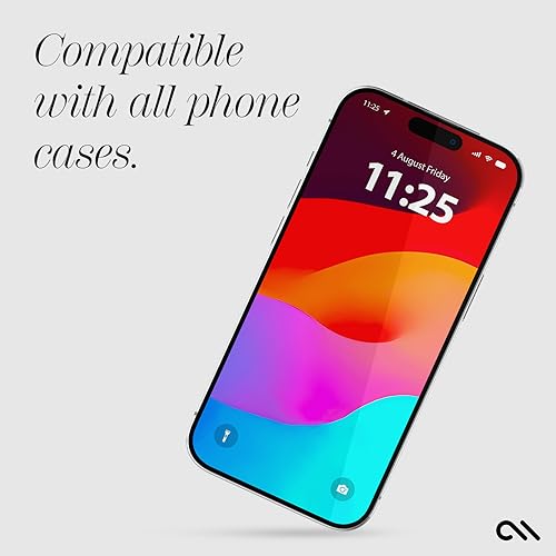 Case-Mate iPhone 15 Screen Protector - 6.1 Inch - Anti-Scratch Tempered Glass with Shatter Protection - Durable 9H Glass with Touch Sensitivity, High Clarity, Case Friendly, Easy to Apply