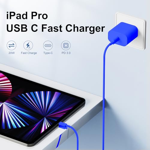 iPhone 15 Charger 10 Ft with 20w USB C Charger Block,2-Pack 20W Fast Wall Charger for 15/15 Pro/Pro Max/iPad Pro AirPods/Samsung and More, with 3 Pack 10ft USB-C Cable