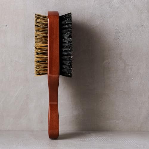 Diane Premium 100% Boar Bristle 2-Sided Club Brush for Men and Barbers – Medium and Firm Bristles for Thick Coarse Hair