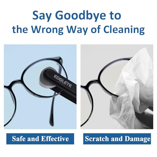 Glasses Cleaner Eyeglass Cleaning Kit- Eye Glass Cleaners Spray with Microfiber Lens Cleaner Cloth, Portable Glasses Cleaning Kit for Travel, 100% Safe Eyeglasses Cleaner Tool, No Streaks & Scratch, Black