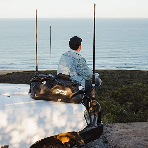 IRON JIA'S Motorcycle Dry Bag - Waterproof Duffle & Luggage Tail Bag Saddle Bags with Roll Top Closure, Shoulder Straps, Inner Pocket and Mesh Pocket (Black, 30L)