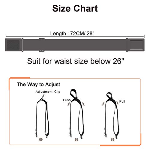 XZQTIVE 3 Pack Kids Adjustable Magnetic Belt Boys Girls Elastic Belt with Easy Magnetic Buckle