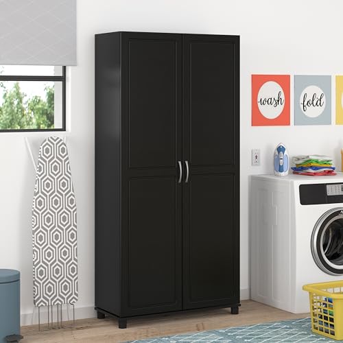 Systembuild Evolution Kendall 36" Utility Storage Cabinet, Black