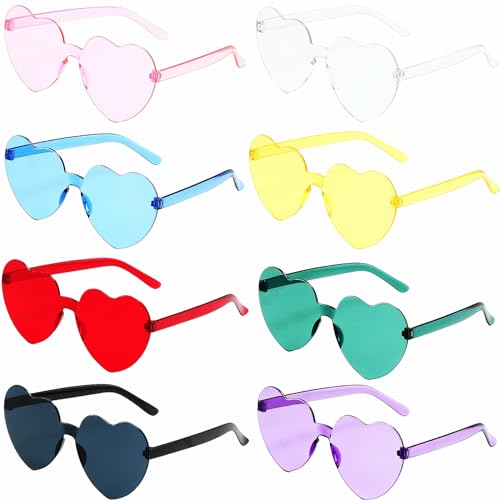 Virtue morals 8 Pair Heart Shaped Sunglasses for Women, Heart Glasses, Heart Sunglasses, Purple