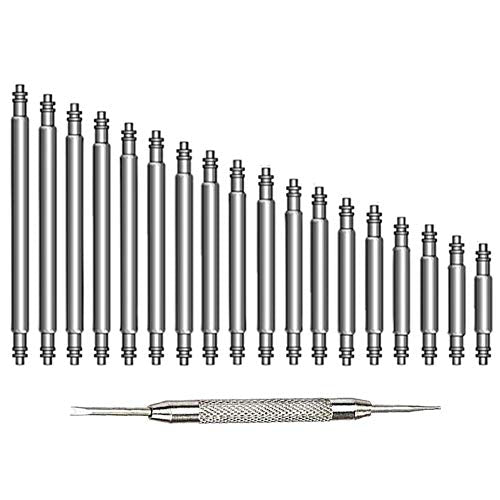 Aokelily 360pcs Spring Bar Tool Kit, includes 18 Sizes of Stainless Steel Link Pins (10mm - 27mm), Aluminum Alloy Spring Bar Tool for Strap Replacement and Watch Pin Removal (18 Sizes)