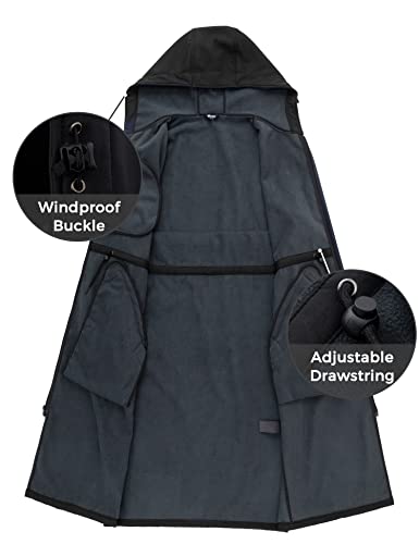 wantdo Unisex Waterproof Swim Parka Cover Up Fleece Parka Jacket Charcoal Gray S