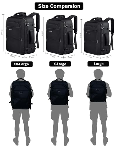 Vancropak 35L Carry on Bags for Airplanes, Luggage Backpack for Travel, Flight Approved Travel Bag for Men & Women, Water Resistant Suitcase Backpack Weekender Business Daypack Overnight Bag, Black