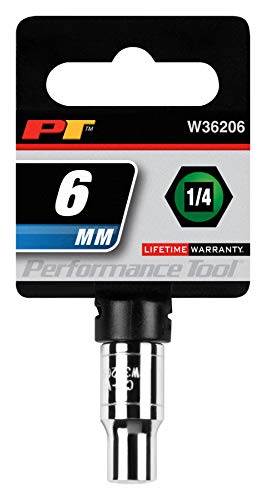 Performance Tool W36206 1/4-Inch Drive 6mm 6pt Socket