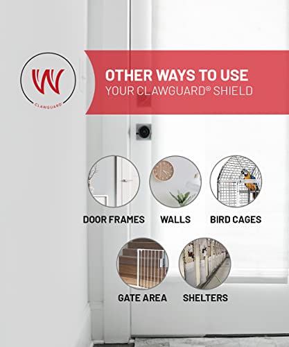 CLAWGUARD - The Ultimate Door Scratch Shield, Frame & Wall Scratch Protection Barrier for Dog and Cat Clawing, Scratching and Damaging Doors, Scratch Shield 18" W x 43" H, Original