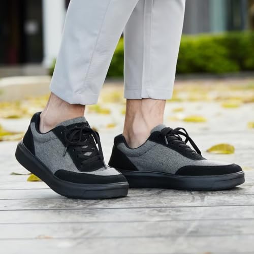 Men's Orthopedic Fashion Sneakers for Plantar Fasciitis: Flat Feet Orthotic Insoles Footwear for Arch Pain High Arch, Comfortable Work Walking Shoes for Plantar Fasciitis Size 8