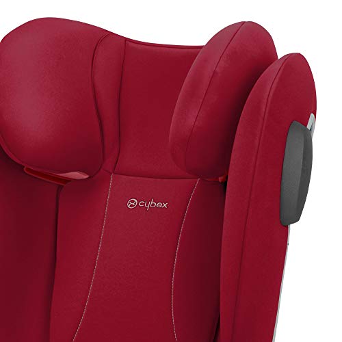 CYBEX Solution B2 fix+ Lux High Back Booster Seat, Lightweight Booster Seat, Secure Latch Installation, Linear Side Impact Protection, Reclining 12-Position Height Adjustable Headrest, Dynamic Red