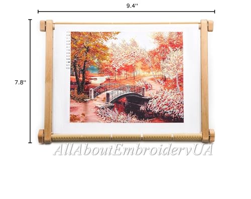 Needlepoint Embroidery Tapestry Scroll Frame Made of Organic Beech, Wooden Cross Stitch Frame, Needlepoint Holder, Stitching Frame (7.8" х 9.4")