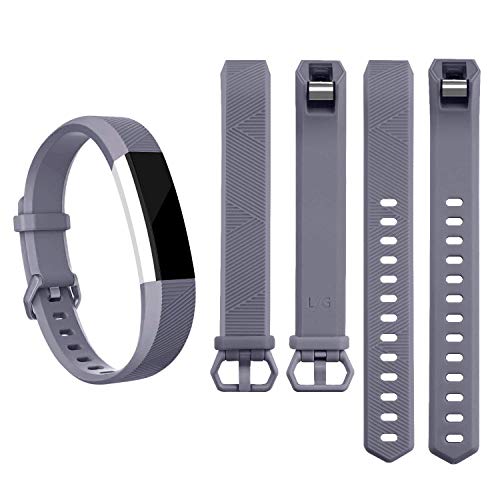 Pack 3 Replacement Band Compatible for Fitbit Alta Bands/Fitbit Alta HR Bands, Adjustable Replacement Soft Silicone Sport Bands for Woman and men (Small, Black+Grey+Navy Blue)