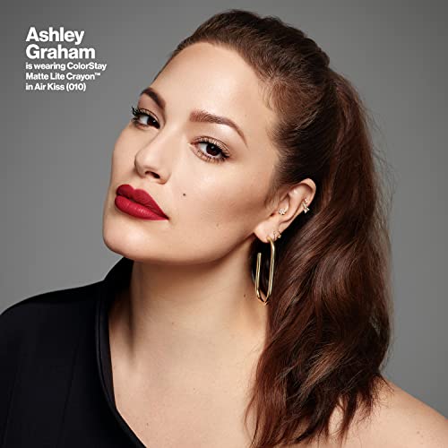 REVLON ColorStay Matte Lite Crayon Lipstick with Built-in Sharpener, Smudge-proof, Water-Resistant Non-Drying Lipcolor, 010 Air Kiss, 0.049 oz