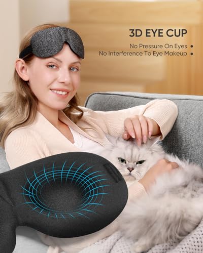 LKY DIGITAL Sleep Mask for Side Sleeper 3 Pack, 100% Blackout 3D Eye Mask for Sleeping, Night Blindfold for Men Women