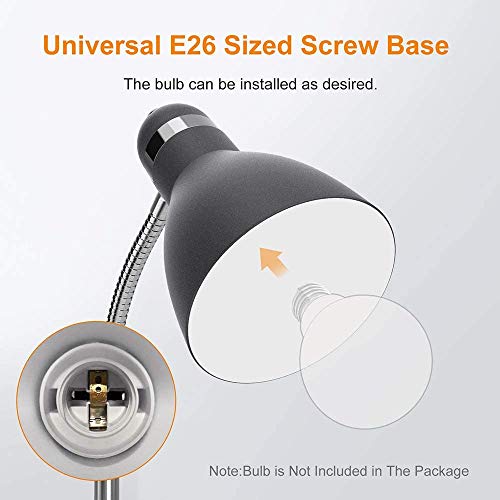 LEPOWER Floor Lamp, Metal Standing Lamp with Adjustable Gooseneck, Heavy Metal Base, Reading Pole Lamp for Office, Black Floor Lamps for Bedroom, Living Room