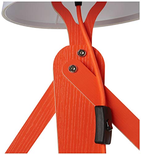 HROOME Cool Creative Floor Lamps Wood Tall Decorative Corner Reading Standing Swing Arm Light for Living Room Bedroom Office Farmhouse Kids Gift Idea- with LED Bulb (Oran Orange)