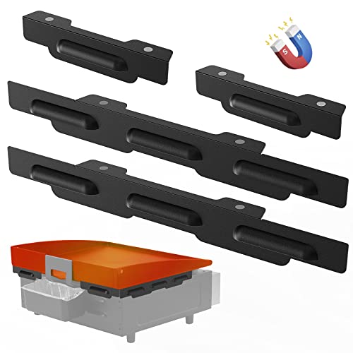 Wind Guards for Blackstone 17 In Griddle, Griddle Accessories Fit for Blackstone Griddle Grill, MeWeBlue 5019 Magnetic Stainless Steel Wind Screens Protect Flame Hold Heat, Compatible with Hood, Black