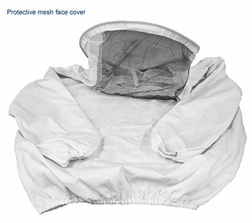 VIVO White Youth Medium Beekeeping Suit, Jacket, Pull Over, Smock with Veil BEE-V105Y