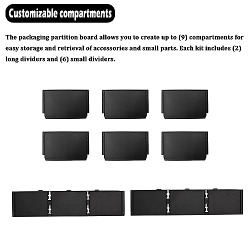 Follde 48-22-8473 Packout Dividers & Drawer Dividers for Milwaukee Packout 3-Drawer Tool Box (Black)