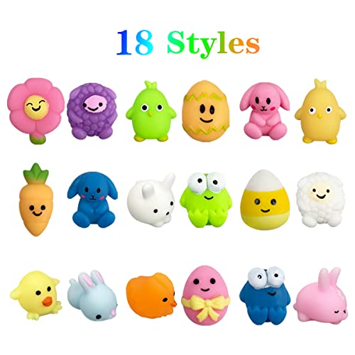 Jofan 36 PCS Easter Mochi Squishy Toys Stress Relief Squishies for Kids Boys Girls Toddlers Easter Basket Stuffers Egg Fillers Gifts Party Favors
